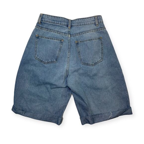 PrettyLittleThing Women’s US 4 Light Blue Wash High Waist Bermuda Denim Shorts - Picture 2 of 6